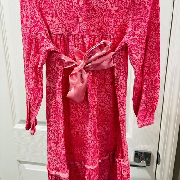 Gorgeous Pink Bamboo Dress From Monsoon of London Size 2/3 - Picture 2 of 6